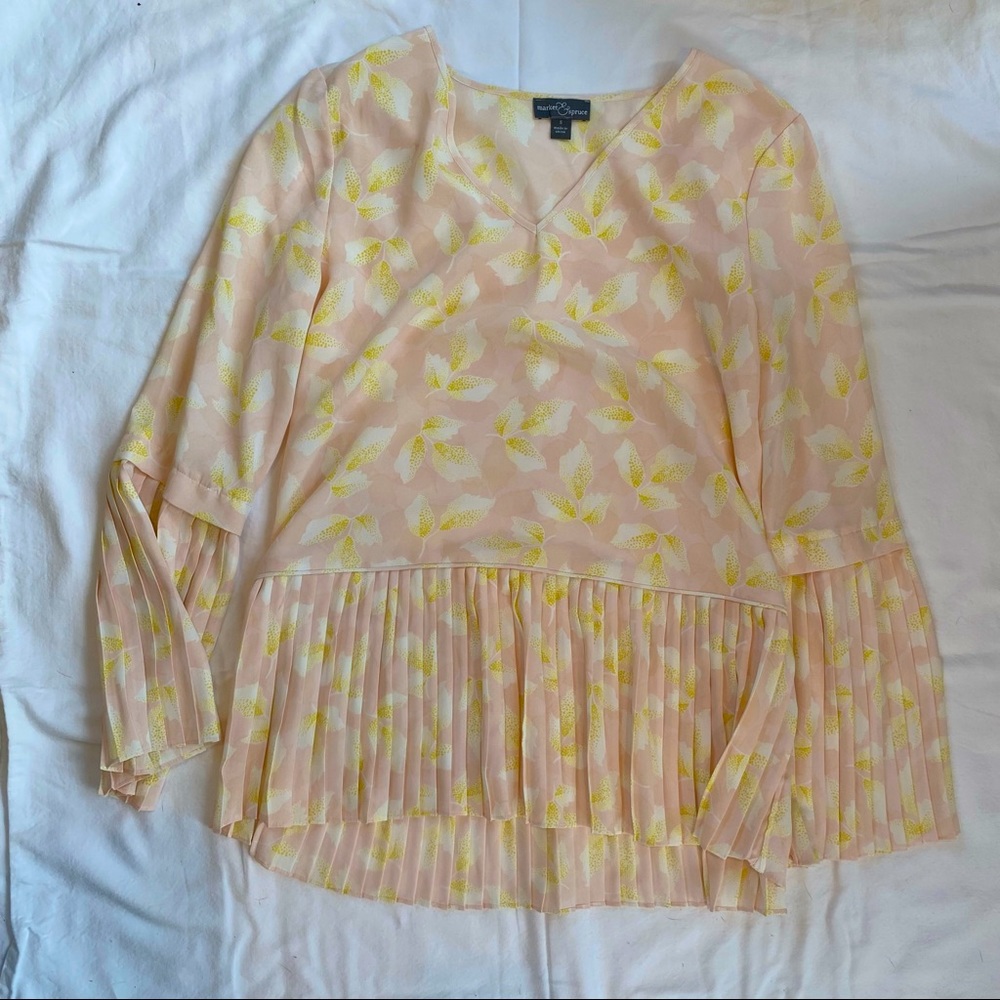Market & Spruce Pink and Yellow Blouse - size small